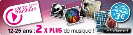 carte musique pour télécharger de la musique et des albums légalement cadeau ado, nov. 2010