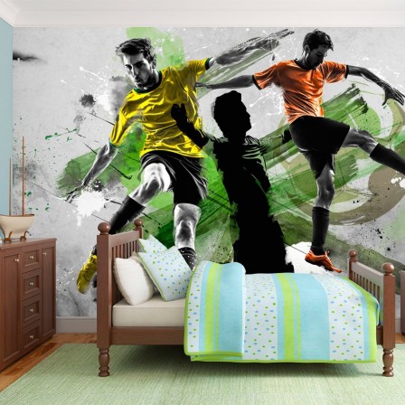 Décoration et meuble football pour chambre d'enfant aménager et ... Peinture et papier peint pour chambre