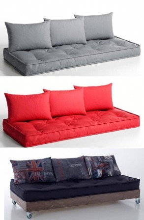 Coussin, pouf, fauteuil, canape pour enfant : meuble decoration ... Banquette idee Chambre