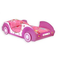 lit voiture pour fille lit 1 personne en forme de voiture rose lit moderne fille  90 X 190
