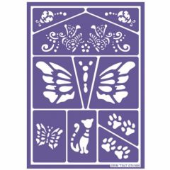 pochoir maquillage fille chat et papillon maquiller corps et visage enfant