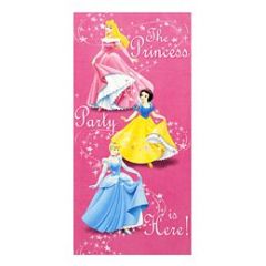 affiche de porte pour annoncer où se trouve la fête l'anniversaire princesse disney