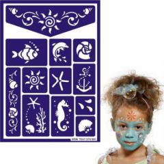 maquillage pochoir enfant mer poissons theme marin pour carnaval anniversaire fille garçon facile à réaliser et à demaquiller idees maquillage enfant.jpg