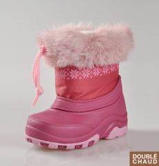 bottes neige bebe fille rose du 20 au 25 petit prix solde confortable facile à porter legère chaude enfant boots bottes froid fourrées.jpg