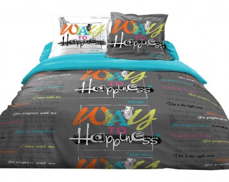 Housse_de_couette_ado_pas_cher_texte_imprime_way_to_happiness_parure_couette.jpg