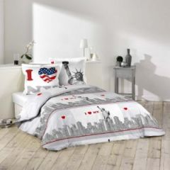housse de couette new york statue de la liberté et drapeau us housse 220 x 240 avec taie d'oreiller pas cher petit prix bon plan housse usa lit 2 places.gif