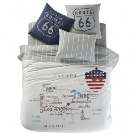 linge_de_lit_USA_parure_couette_pas_cher_140_x_200__200_x_200_et_220_x_240_carte_route_66_road_66_housse_blanche_et_grise_carte_etats_unis_et_drapeau_americain.jpg