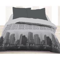 housse de couette noir et gris new york buiding imprimée fantaise lit 2 places pas cher avec taie oreiller mode usa us.jpg