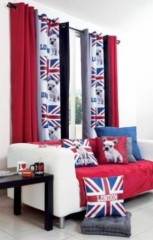 rideaux london pret à poser rideaux oeillets deco anglaise drapeau anglais flag union jack blanc rouge et blanc pas cher deco british maison et chambre.jpg