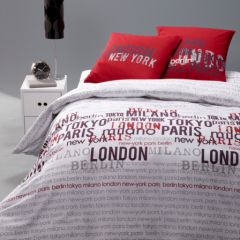 housse de couette london londres 140 x 200, 200 x 200, 220 x 240 rouge et blanche texte londres, london lit 1 personne, lit 2 personnes pas cher cadeau utile noel anniversaire ado.png