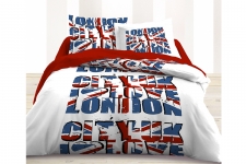 housse couette london city housse et taie avec texte imprimé rouge blanc et bleu linge de lit en 220 x 240 pour ado jeune adulte lit 2places.jpg