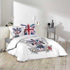 housse de couette 220 x 240 london et rock blanche avec decoration fantaisie drapeau anglais et guitare electrique housse originale deco anglaise pas cher cadeau noel anniversaire.jpg
