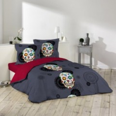 housse de couette 220 x 240 pour ado avec tête de mort housse grise avec 2 taies d'oreillers cadeau pas cher ado noel anniversaire.jpg