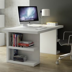 bureau blanc moderne pour adulte ado enfant avec rangement etagère intégrée pas cher montage rapide.jpg