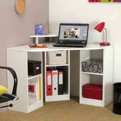 bureau d'angle blanc gain de place pour enfant ado adultes pas cher facile à installer pour petite chambre gain espace et rangement.jpg