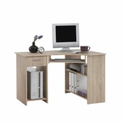 bureau d'angle en bois clair avec rangement et espace multimedia bureau pas cher avec rangement.jpg