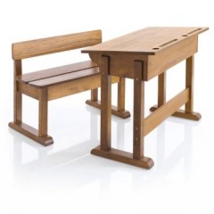 pupitre ecolier en bois pupitre avec banc pour enfant pupitre en bois couleur miel pour enfant bureau pupitre enfant.jpg