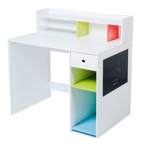 bureau enfant avec casier rangement bureau blanc avec accessoires de couleur pour bureau enfant fille ou garçon.jpg