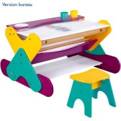 bureau evolutif pour enfant 3 ans, 4 ans, 5 ans, 6 ans, bureau pupitre inclinable