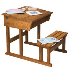 pupitre en bois 1 place pour enfant bureau en bois massif