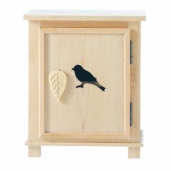chevet table de chevet pour chambre d'enfant adulte ado nature oiseau feuille table de chevet en bois clair bouleau