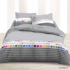 housse de couette pour les jeunes adultes et ado 220 x 240 parure pas cher linge de lit gris avec carré de couleurs tendance et sobre.jpg