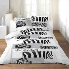 linge de lit housse de couette animal zèbre blanche et gris pas cher 220 x 240.jpg