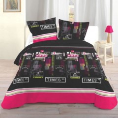 parure couette pas cher fille ado adulte 220 x 240 noir et rose New york panneau ville new york city.jpg