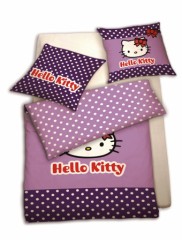 house hello kitty avec taie d'oreiller parure hello kitty mauve et violette à pois housse originale hello kitty pour fille.jpg