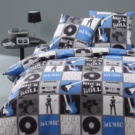 housse de couette rock musique instrument blanc, gris et bleu lit 1 personne, lit 2 personne 140 x 200, 200 x 200 et 220 x 240 top mode pour les jeunes, les ados.jpg