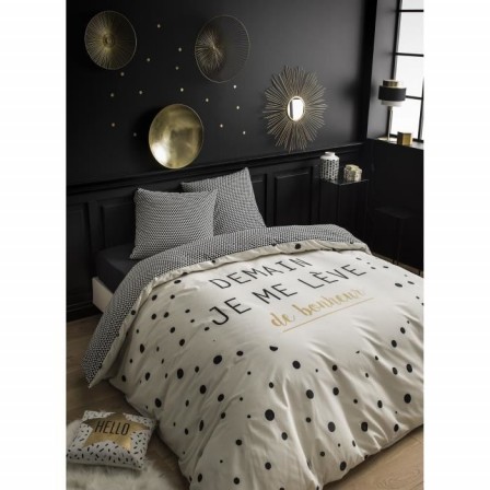 Housse de couette gold pour ado demain je me lève de bonheur