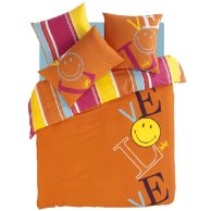 housse couette smiley et love couleurs vitaminées orange smileys housse et taie d'oreiller smiley  ado enfant orange lit 1 place lit 2 places 140 x 200, 200 x 200 et 220 x 240.jpg