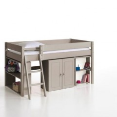 lit combiné taupe en pin massif avec meuble rangement integré et bureau coulissant lit pas cher pour fille et garcon pour petite chambre.jpg