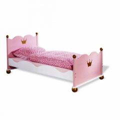 lit princesse couchage 1 personnage bois de lit aux formes arrondies avec courronne de princesse pas cher original bois couleur rose petit fille princesse.jpg
