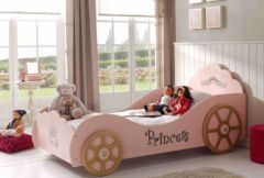 lit princesse véhicule voiture rose texte imprimé princesse pour lit fille princesse formes arrondies tendance moderne original lit princesse pas cher.jpg