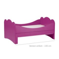 lit evolutif pour fille en forme de nuage rose frambroise pour fille de 4 ans à 10 ans