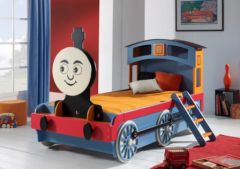 lit train pour enfant lit original garcon 4 ans, 5 ans, 6 ans, 7 ans 8 ans, lit véhicule garcon 1 personne 90 x 190