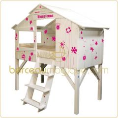 lit cabane blanc pour fille à customiser avec sticker lit original fille