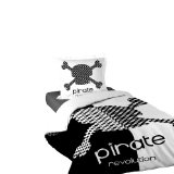 housse de couette noir & blanc pirate lit enfant ado junior avec tête de mort et sabre de pirate.jpg