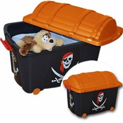 rangement jouets pirate coffre à roulettes en plastique pour ranger jouets et chaussures chambre pirate.jpg