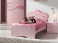 lit princesse rose aux formes arrondies lit fille 1 place 90 x 190