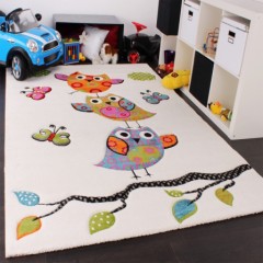 tapis enfant rectangulaire pas cher chouette sur branche tapis coloré pour protéger le sol salle de jeux chambre enfant et bebe.jpg