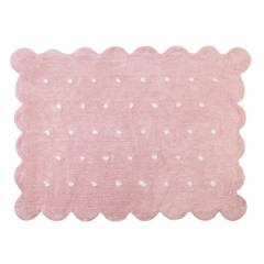 tapis enfant rose pastel pour chambre de fille tapis forme biscuit avec bords dentelés 120 x 160 tapis rectangulaire pour chambre de fille.jpg