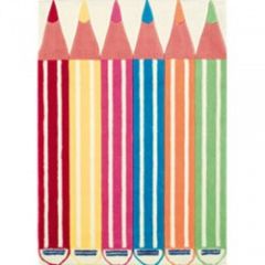 tapis crayons pour chambre d'enfant tapis protection sol original en forme de crayon de couleurs