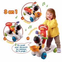 zebre activité rigolo 3 jeux en 1 tableau activités porteur trotteur pour fille et garçon à partire de 12 mois, 18 mois et plus