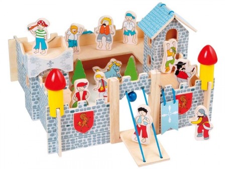 cadeau jouet bois pour garçon 2 ans, 3 ans, château fort avec personnages en bois cadeau original enfant.jpg