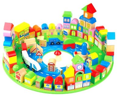 jouet en bois cadeau pour enfant 2 ans, 3 ans, 138 pièces pour fabriquer et assembler une ville avec des véhicule cadeau en bois pour enfant.jpg