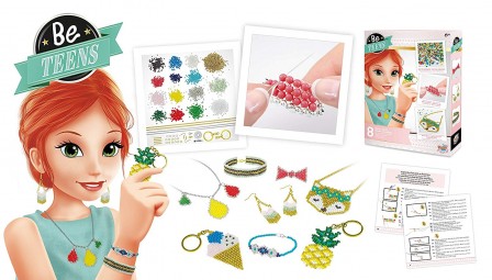 Flyfun Bracelet Enfant Fille Kit de Bricolage pour Bracelet Kit Charme Fabrication Chaînes Perles Plaqué Argent 3 chaînes-Coffret de Perles,Creatifs Cadeau Enfan Fille 6 à 12 Ans Pendentifs 