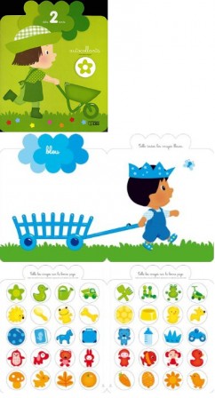 jeu d'eveil enfant 2 ans collage autocollant pour apprendre vocabulaire, couleurs, formes activité pour maternelle et creche livret petite fleur lito.png