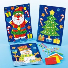 loisirs creatifs noel activités manuelle enfant noel carte mosaique en mousse pas cher.jpg